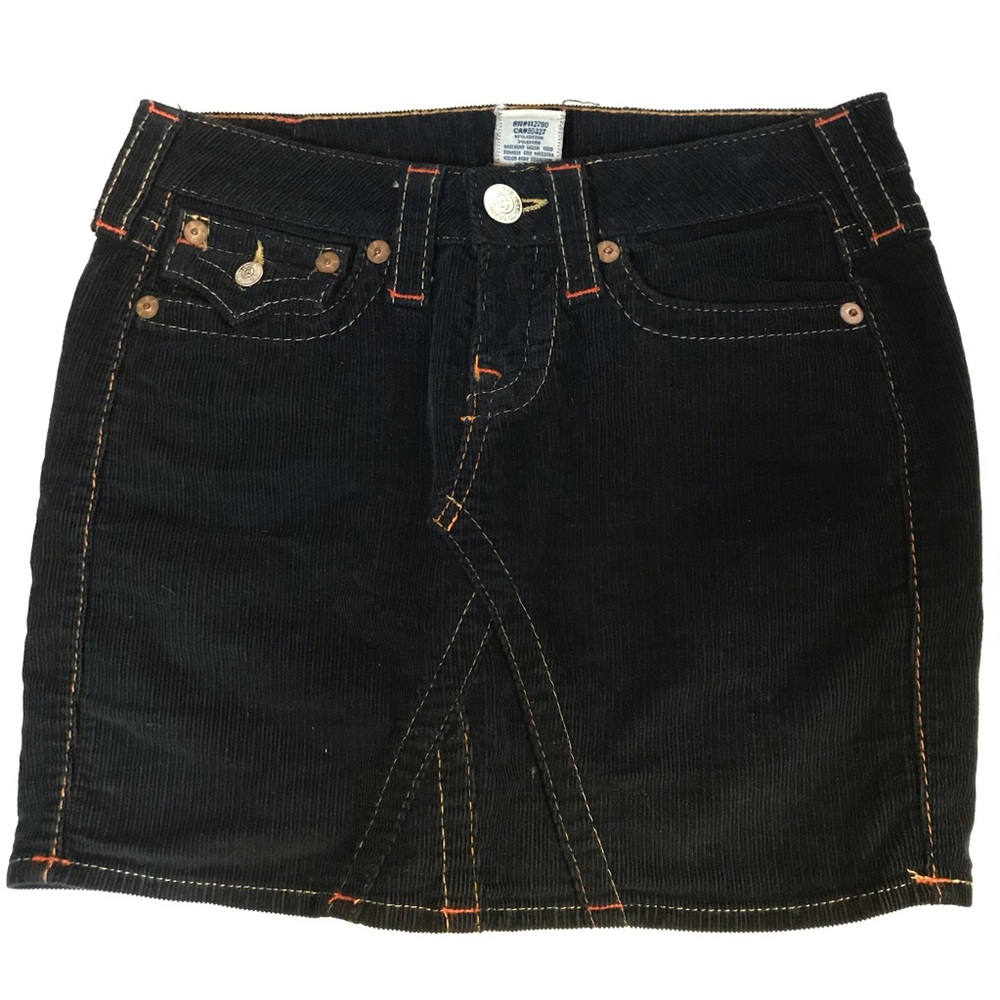 True Religion Dark Blue Corduroy Skirt